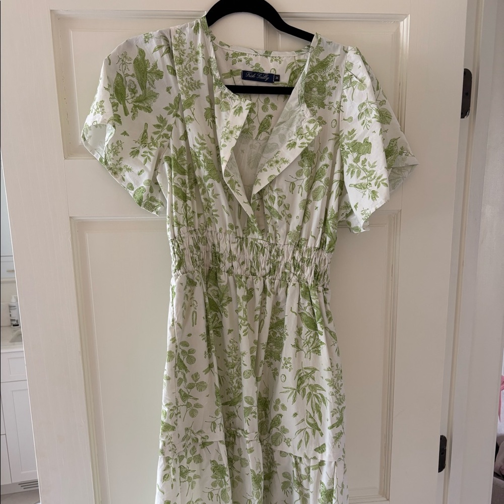 Trish Scully green and white cotton dress